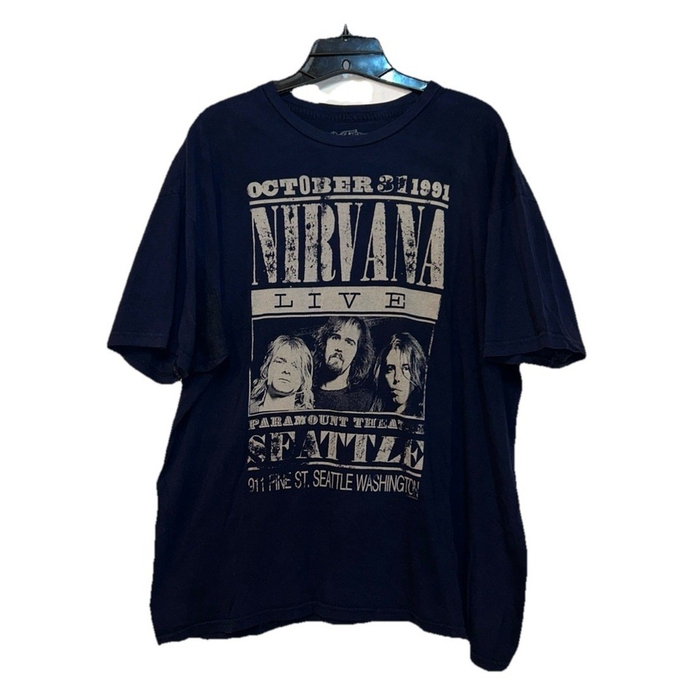 SIX FIFTY ONE T-shirt cotton navy blue type mens XL Nirvana Live October 31 1991
